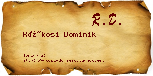Rákosi Dominik névjegykártya